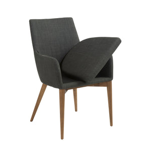 Modern Arm Guest or Conference Chair in Charcoal (Set of 2)