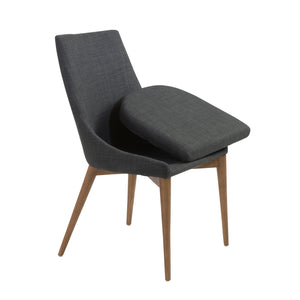 Modern Armless Guest or Conference Chair in Charcoal (Set of 2)