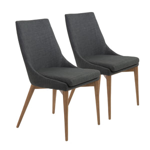 Modern Armless Guest or Conference Chair in Charcoal (Set of 2)