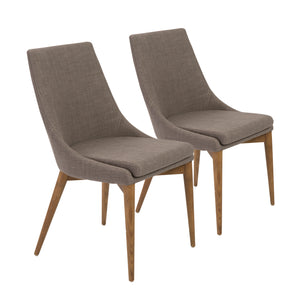 Modern Armless Guest or Conference Chair in Dark Gray (Set of 2)