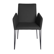 Load image into Gallery viewer, Black Leatherette Guest Armchair with Black Steel Base
