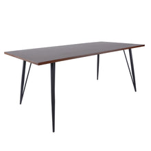 Load image into Gallery viewer, 71&quot; Glossy Walnut and Matte Black Executive Desk or Meeting Table
