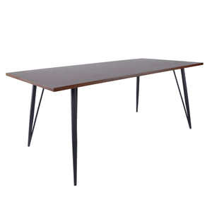 71" Glossy Walnut and Matte Black Executive Desk or Meeting Table