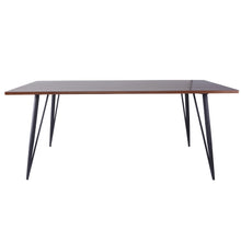 Load image into Gallery viewer, 71&quot; Glossy Walnut and Matte Black Executive Desk or Meeting Table
