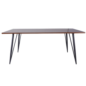 71" Glossy Walnut and Matte Black Executive Desk or Meeting Table