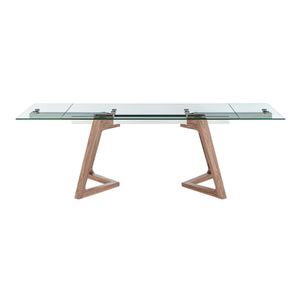 Walnut & Glass 63-95" Extending Conference Table