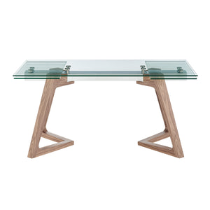 Walnut & Glass 63-95" Extending Conference Table