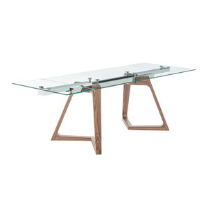Walnut & Glass 63-95" Extending Conference Table
