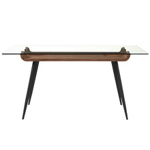 Load image into Gallery viewer, 63&quot; Executive Office Desk w/ Elegant Glass Top &amp; Matte Black Legs
