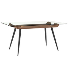 Load image into Gallery viewer, 63&quot; Executive Office Desk w/ Elegant Glass Top &amp; Matte Black Legs
