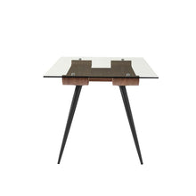 Load image into Gallery viewer, 63&quot; Executive Office Desk w/ Elegant Glass Top &amp; Matte Black Legs
