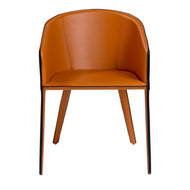Leather Guest or Conference Chair in Black & Cognac
