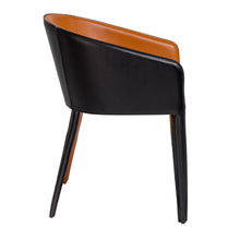 Load image into Gallery viewer, Leather Guest or Conference Chair in Black &amp; Cognac
