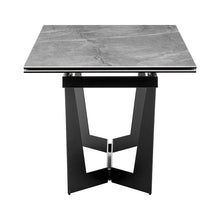 Load image into Gallery viewer, 63-95&quot; Conference Table with Extending Leaves in Gray Marble Glass &amp; Matte Steel
