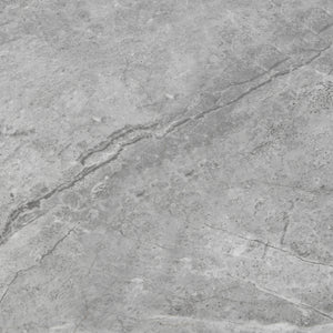 63-95" Conference Table with Extending Leaves in Gray Marble Glass & Matte Steel