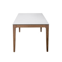 Load image into Gallery viewer, Sleek 71&quot; White Ceramic Glass &amp; Walnut Executive Office Desk
