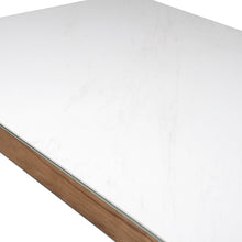 Load image into Gallery viewer, Sleek 71&quot; White Ceramic Glass &amp; Walnut Executive Office Desk
