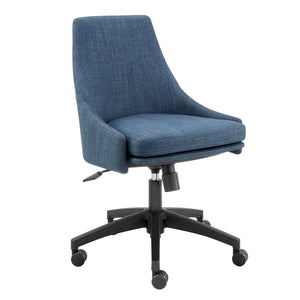 Angled Cozy Blue Denim Office Chair