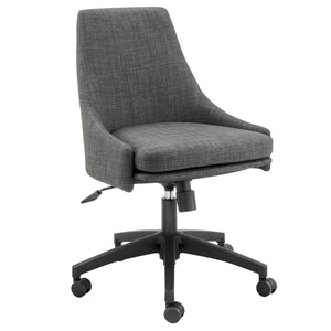 Angled Cozy Charcoal Denim Office Chair