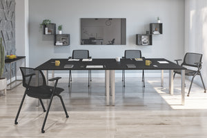 60" Black Modular Conference Table or 4 Desk Set