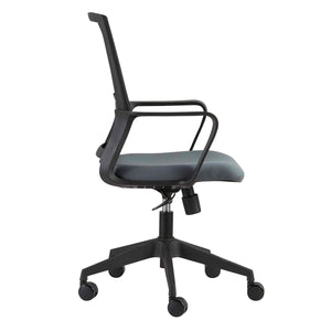 Mesh-Back Swivel Office Chair in Black & Gray