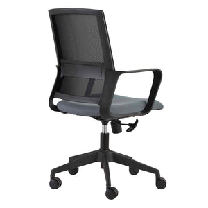 Mesh-Back Swivel Office Chair in Black & Gray