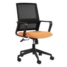 Load image into Gallery viewer, Mesh-Back Swivel Office Chair in Black &amp; Orange
