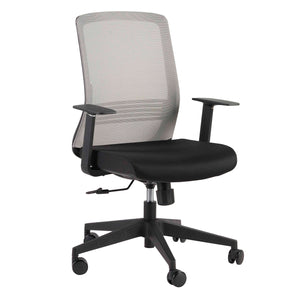 Gray Mesh Office Chair with Adjustable Arms