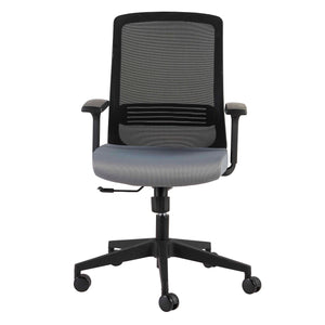 Black Mesh Office Chair with Adjustable Arms