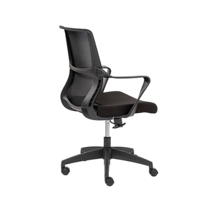 Premium Black Mid-Back Office Chair with Mesh Back