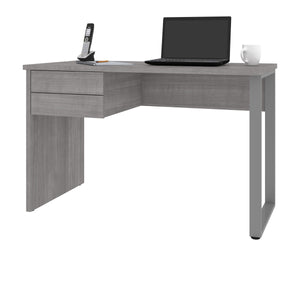 Petite 47" Office Desk in Platinum Gray with U-Shaped Metal Leg