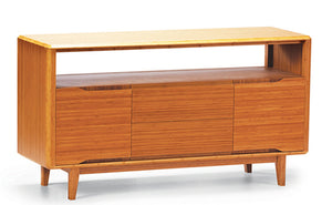 Solid Bamboo 60" Modern Executive Desk with Drawers in Caramel