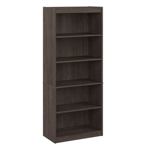 30" Sturdy 5 Shelf Bookcase in Warm Gray Maple