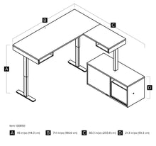 Load image into Gallery viewer, 71&quot; Adjustable-height Standing Desk in Walnut Gray and White with Credenza
