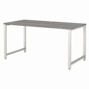 Industrial 60" Platinum Gray Executive Desk with Metal Legs