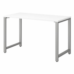 White 48" Ergonomic Desk with Looped Metal Legs