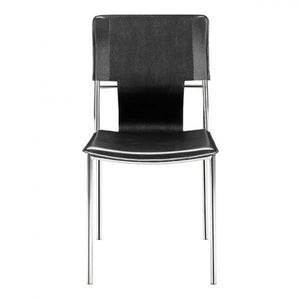 Timeless Guest or Conference Chair in Black Leatherette (Set of 4)