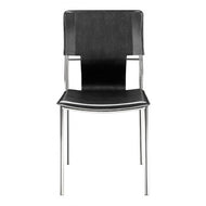Timeless Guest or Conference Chair in Black Leatherette (Set of 4)