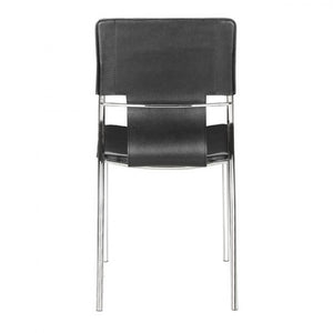 Timeless Guest or Conference Chair in Black Leatherette (Set of 4)