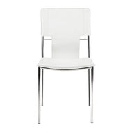 Timeless Guest or Conference Chair in White Leatherette (Set of 4)