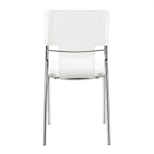 Timeless Guest or Conference Chair in White Leatherette (Set of 4)