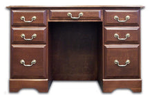 Load image into Gallery viewer, Solid Cherry 48&quot; Double Pedestal Desk with Finish Options
