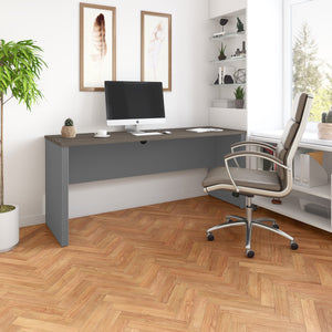 Bark Gray and Slate 71" Narrow Desk