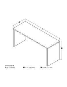 Modern Narrow Dark Chocolate 66" Office Desk