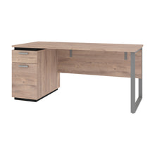 Load image into Gallery viewer, Rustic Brown &amp; Graphite 66&quot; Single Pedestal Desk
