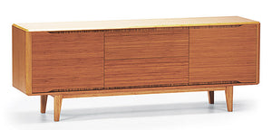 Solid Bamboo 60" Modern Executive Desk with Drawers in Caramel