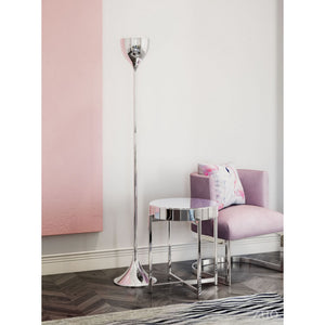 Silver Chrome Office Floor Lamp w/ Sleek Design