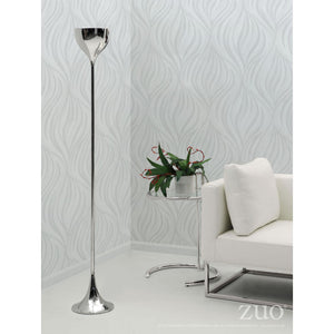Silver Chrome Office Floor Lamp w/ Sleek Design