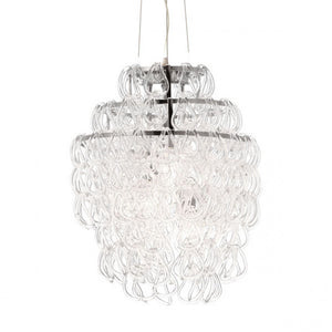 Sparkling Glass Chandelier w/ Chrome