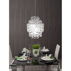 Sparkling Glass Chandelier w/ Chrome